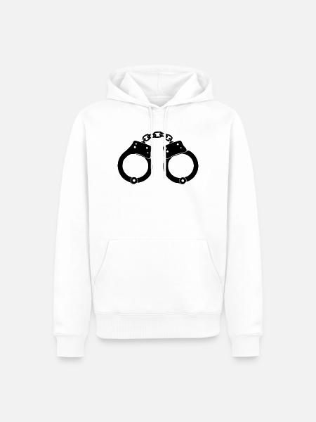 Handschellen Geschenk Weihnachten - Männer Premium Bio Hoodie - Weiß