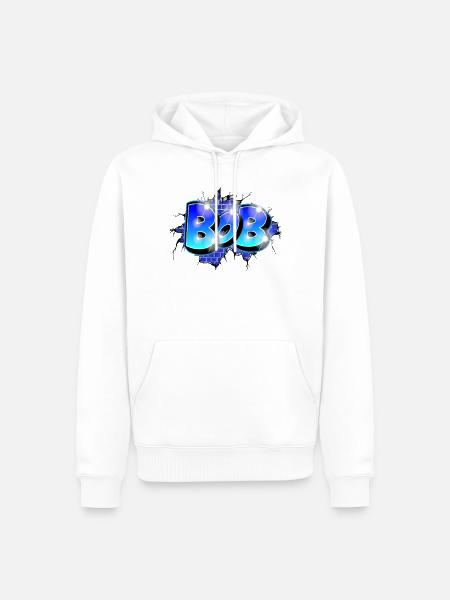 BOB bricht durch! Legendärer Graffiti-Name - Männer Premium Bio Hoodie - Weiß