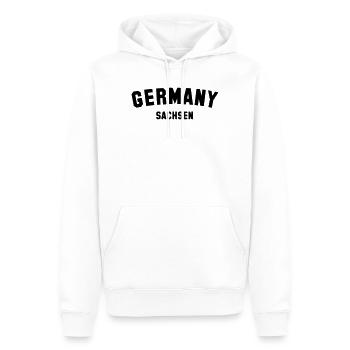 SACHSEN - Männer Premium Bio Hoodie - Weiß - Vorne - Nico (187cm)