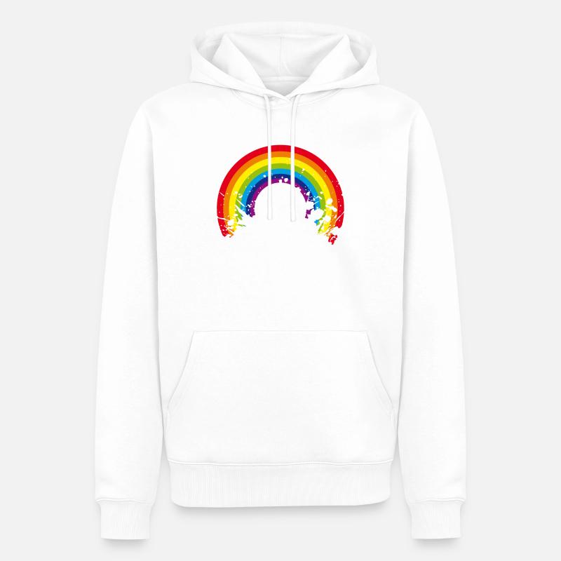 rainbow regenbogen - Männer Premium Bio Hoodie - Weiß