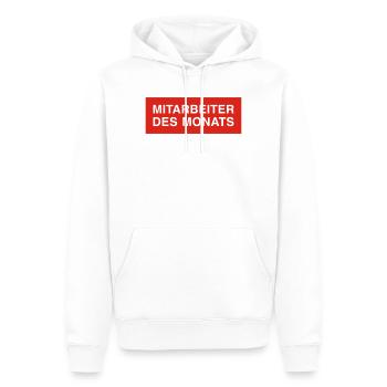 mitarbeiter des monats - Männer Premium Bio Hoodie - Weiß - Vorne - Nico (187cm)