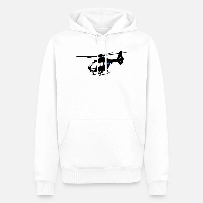 Notarzthubschrauber - Männer Premium Bio Hoodie - Weiß
