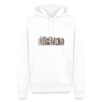 Livres Pastel Marron - Sweat à capuche Premium bio Homme - blanc - Devant - Nico (187cm)