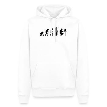 evolution_pc_3 - Men’s Premium Organic Hoodie - white - Front - Nico (187cm)