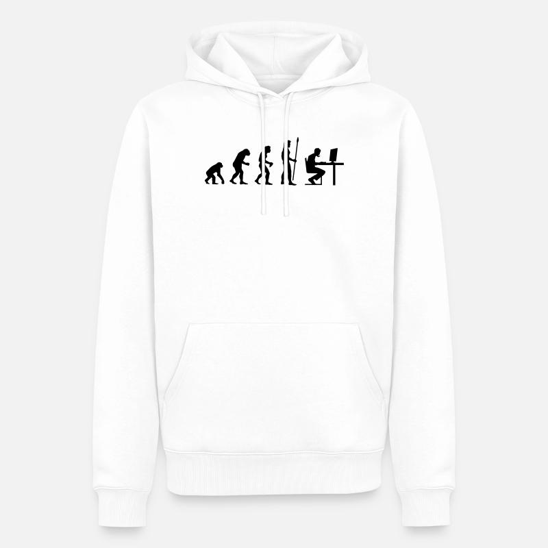 evolution_pc_gamer4 - Männer Premium Bio Hoodie - Weiß