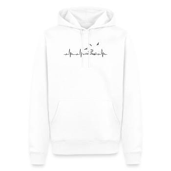 Mer Baltique Mer du Nord Vague Heartbeat Fréquence Puls ECG - Sweat à capuche Premium bio Homme - blanc - Devant - Nico (187cm)