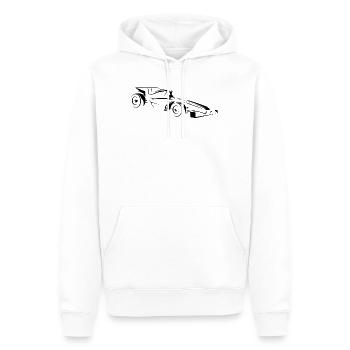 Minimalistischer Rennwagen Line Art - Männer Premium Bio Hoodie - Weiß - Vorne - Nico (187cm)