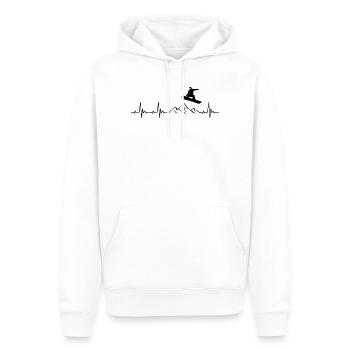 Snowboarding cadeau de battement de cœur pour snowboarders - Sweat à capuche Premium bio Homme - blanc - Devant - Nico (187cm)