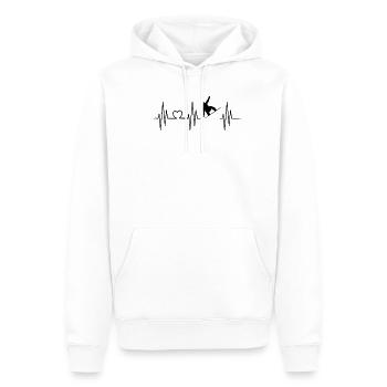 snowboard heartbeat puls winter ekg winter sports - Männer Premium Bio Hoodie - Weiß - Vorne - Nico (187cm)