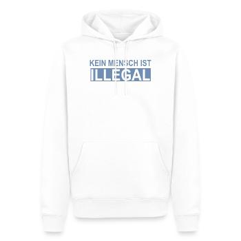 Aucun être humain n’est illégal - Sweat à capuche Premium bio Homme - blanc - Devant - Nico (187cm)
