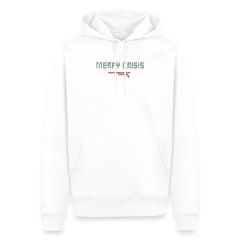 Crise joyeuse - Sweat à capuche Premium bio Homme - blanc - Devant - Nico (187cm)