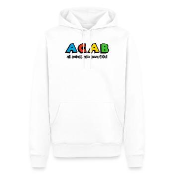 ACAB All Colors Are Beautiful - Men’s Premium Organic Hoodie - white - Front - Nico (187cm)