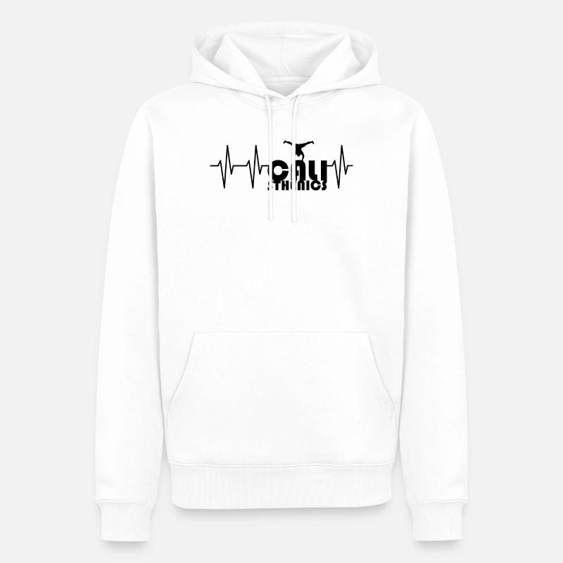 Equisthenics Heartbeat Pulse Training Handstand - Sweat à capuche Premium bio Homme - blanc