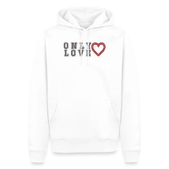 Nur L - Männer Premium Bio Hoodie - Weiß - Vorne - Nico (187cm)