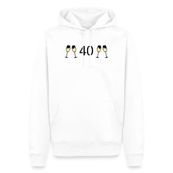 40e anniversaire 40e anniversaire 40 numéro 40 noir - Sweat à capuche Premium bio Homme - blanc - Devant - Nico (187cm)