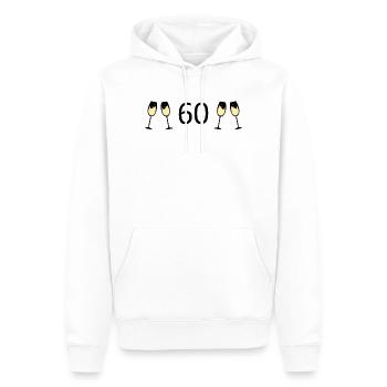60e anniversaire 60e anniversaire 60 numéro 60 noir - Sweat à capuche Premium bio Homme - blanc - Devant - Nico (187cm)