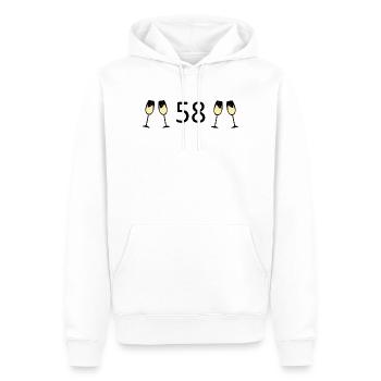 58.Geburtstag 58 Jahre Jubiläum 58 Zahl 58 - Männer Premium Bio Hoodie - Weiß - Vorne - Nico (187cm)