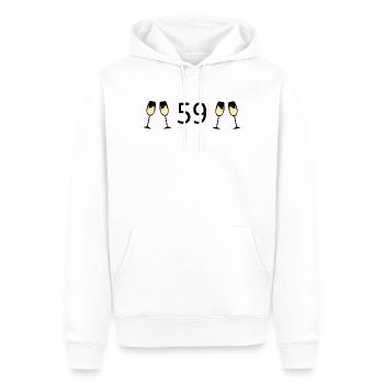 59e anniversaire 59 ans Jubilé 59 Numéro 59 - Sweat à capuche Premium bio Homme - blanc - Devant - Nico (187cm)