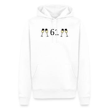 61.Geburtstag 61 Jahre Jubiläum 61 Zahl 61 schwarz - Männer Premium Bio Hoodie - Weiß - Vorne - Nico (187cm)