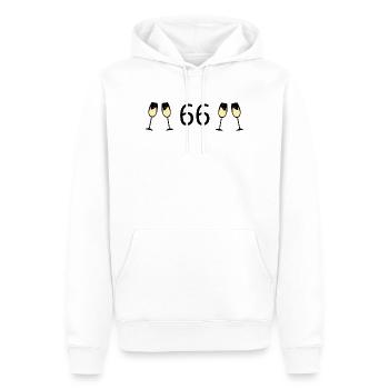 66.Geburtstag 66 Jahre Jubiläum 66 Zahl 66 schwarz - Männer Premium Bio Hoodie - Weiß - Vorne - Nico (187cm)
