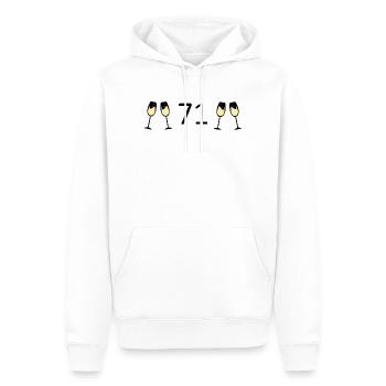 71.Geburtstag 71 Jahre Jubiläum 71 Zahl 71 schwarz - Männer Premium Bio Hoodie - Weiß - Vorne - Nico (187cm)
