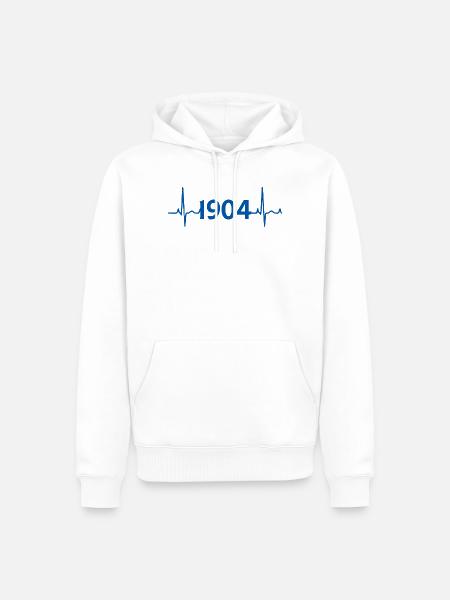 Schalke Gelsenkirchen 1904 Herzschlag Liebe EKG - Männer Premium Bio Hoodie - Weiß