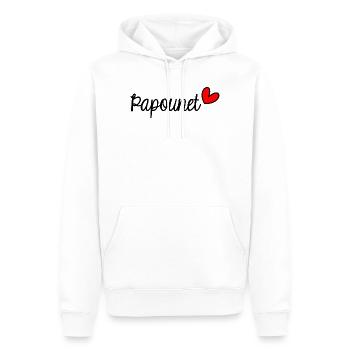 PAPOUNET. PAPA. VATERTAG. FROHER VATERTAG - Männer Premium Bio Hoodie - Weiß - Vorne - Nico (187cm)