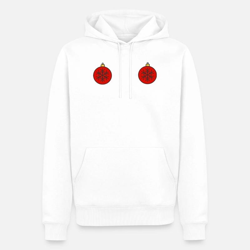 Weihnachtskugeln - Männer Premium Bio Hoodie - Weiß