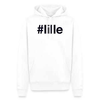 LILLE Hashtag - Männer Premium Bio Hoodie - Weiß - Vorne - Nico (187cm)