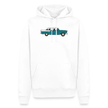 Voiture cubaine vintage - Sweat à capuche Premium bio Homme - blanc - Devant - Nico (187cm)