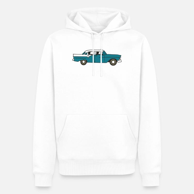 Kubanisches Oldtimer-Auto - Männer Premium Bio Hoodie - Weiß