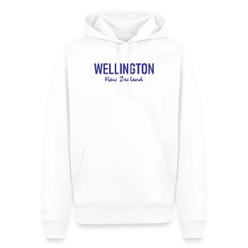 Wellington - Nouvelle-Zélande - Aotearoa - Neuseeland - Sweat à capuche Premium bio Homme - blanc - Devant - Nico (187cm)