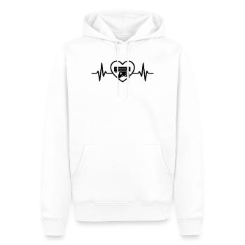 Spielkonsole Gamer Herz - Männer Premium Bio Hoodie - Weiß - Vorne - Nico (187cm)
