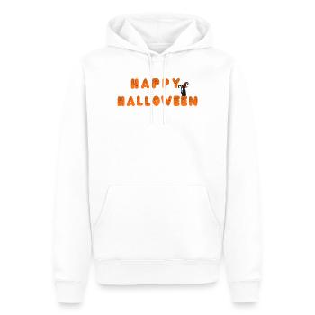 Happy Halloween Spinnennetz Schrift - Männer Premium Bio Hoodie - Weiß - Vorne - Nico (187cm)