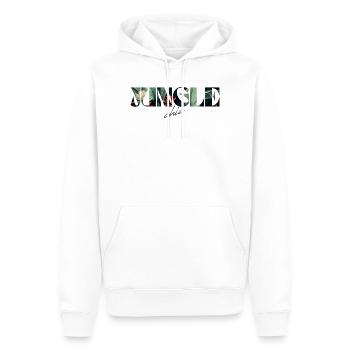 Jungle chic Tropical Lettrage - Sweat à capuche Premium bio Homme - blanc - Devant - Nico (187cm)