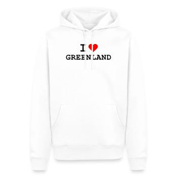 Ich liebe Grönland - J’aime le Groenland - Sweat à capuche Premium bio Homme - blanc - Devant - Nico (187cm)