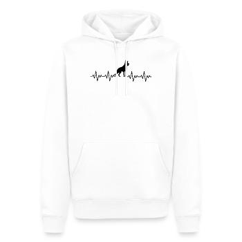 German Shepherd ECG Heartbeat - Men’s Premium Organic Hoodie - white - Front - Nico (187cm)