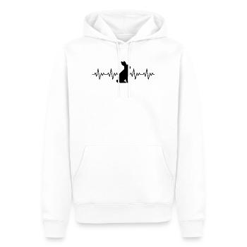 Rabbit Rabbit ECG Heartbeat - Sweat à capuche Premium bio Homme - blanc - Devant - Nico (187cm)