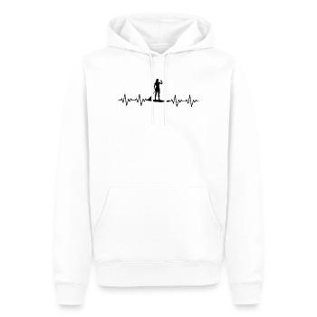 Battement de cœur au paddle debout SUP, SUP, ECG - Sweat à capuche Premium bio Homme - blanc - Devant - Nico (187cm)