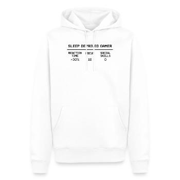  Sleep Deprived Gamer RPG Stat Block Video Game - Männer Premium Bio Hoodie - Weiß - Vorne - Nico (187cm)
