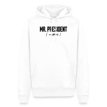 Mr President Unofficial - Männer Premium Bio Hoodie - Weiß - Vorne - Nico (187cm)