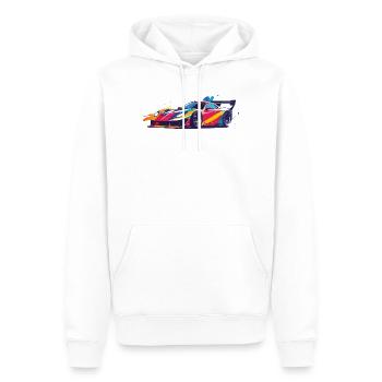 cooles drift car Rennkarosserie Kunst - Männer Premium Bio Hoodie - Weiß - Vorne - Nico (187cm)