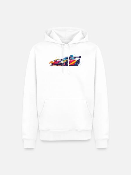 cooles drift car Rennkarosserie Kunst - Männer Premium Bio Hoodie - Weiß