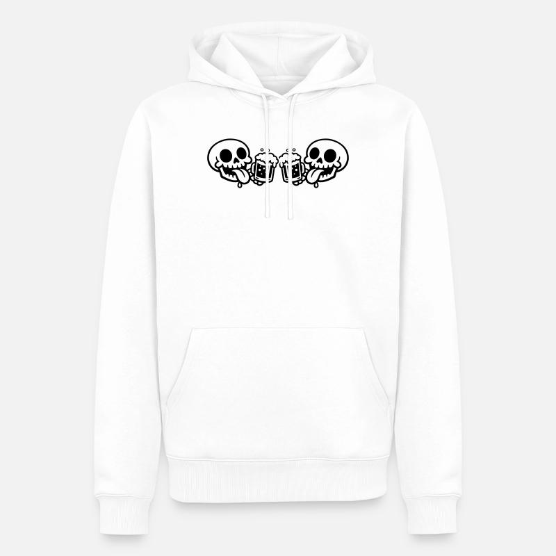 Skelett Team Bier - Männer Premium Bio Hoodie - Weiß