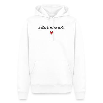 Felice Anniversariu. Corsica. ANNIVERSARY. HAPPY BI - Men’s Premium Organic Hoodie - white - Front - Nico (187cm)