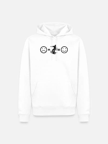 Snowboard motif for real lovers - Men’s Premium Organic Hoodie - white