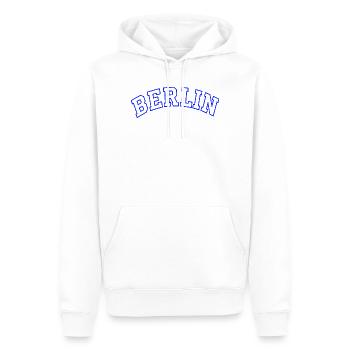 Contour Berlin en bleu électrique - Sweat à capuche Premium bio Homme - blanc - Devant - Nico (187cm)