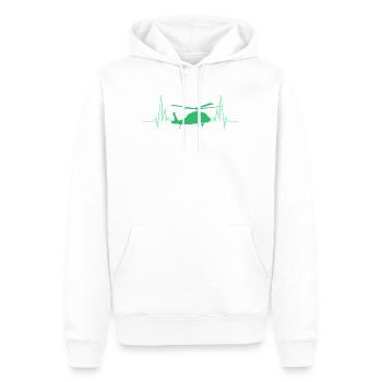 ECG du battement cardiaque d’hélicoptère - Sweat à capuche Premium bio Homme - blanc - Devant - Nico (187cm)