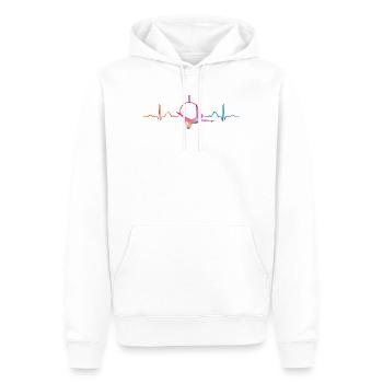 Aerialist Heartbeat Aerial Ring Lyra Luftring - Männer Premium Bio Hoodie - Weiß - Vorne - Nico (187cm)