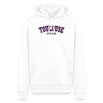 Toulouse Fondée en 2006 - Sweat à capuche Premium bio Homme - blanc - Devant - Nico (187cm)